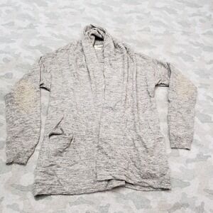 Yerse Cardigan Sweater Womens Small Gray Alpaca Open Front Long Sleeve